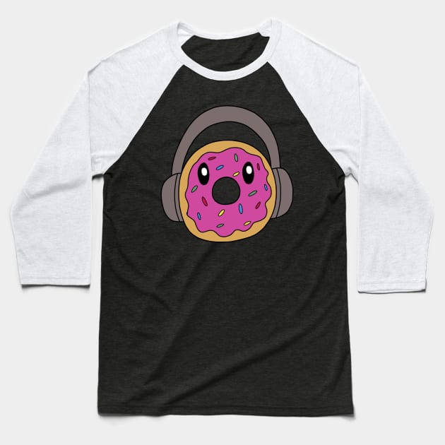 Donut Headphones Baseball T-Shirt by pako-valor